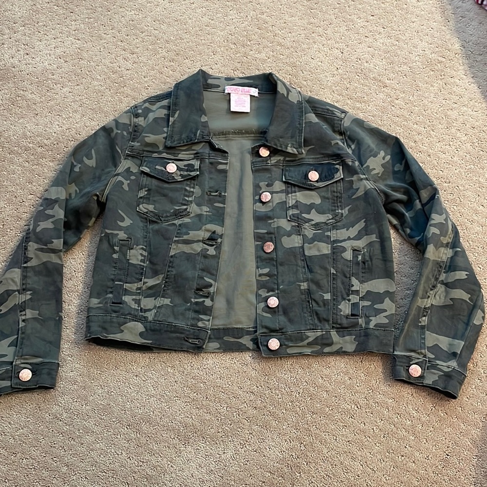 Girls camo jean jacket